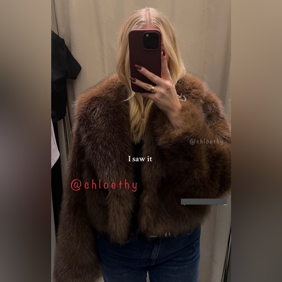 Zara FAUX FUR SHORT COAT - Picture 11 of 16